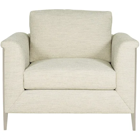 Contemporary Upholstered Chair with Metal Accents